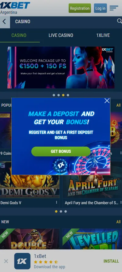 1Xbet Casino App Bonus